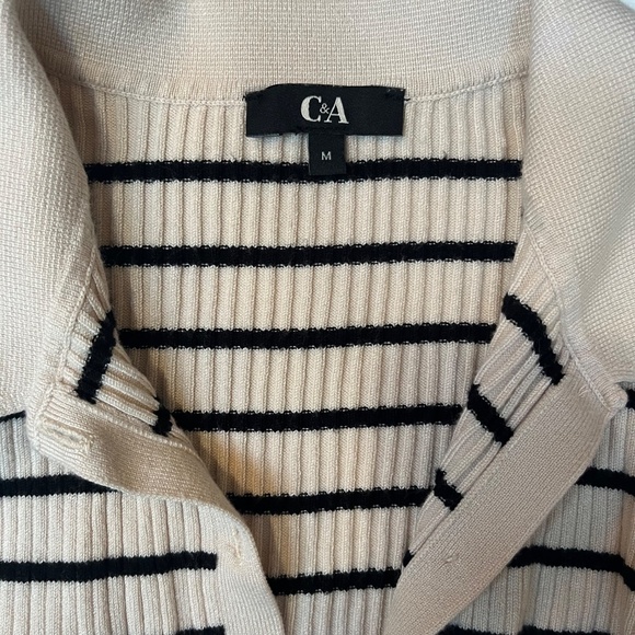 Striped Ribbed Shirt by C&A, Cream and Black, Medium - Picture 4 of 9